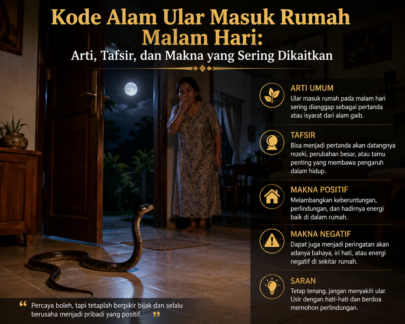 Kode Alam Ular Masuk Rumah Malam Hari: Arti, Tafsir, dan Makna yang Sering Dikaitkan